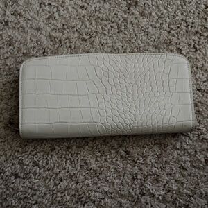 A New Day Cream Crocodile-Embossed Wallet